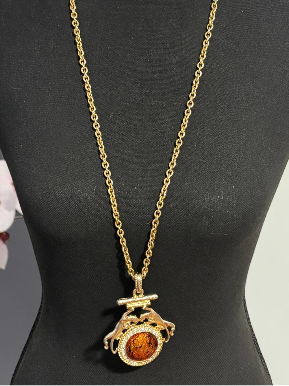 Park Lane Vintage Gold-Tone Double Panther Pendant Necklace 32”
